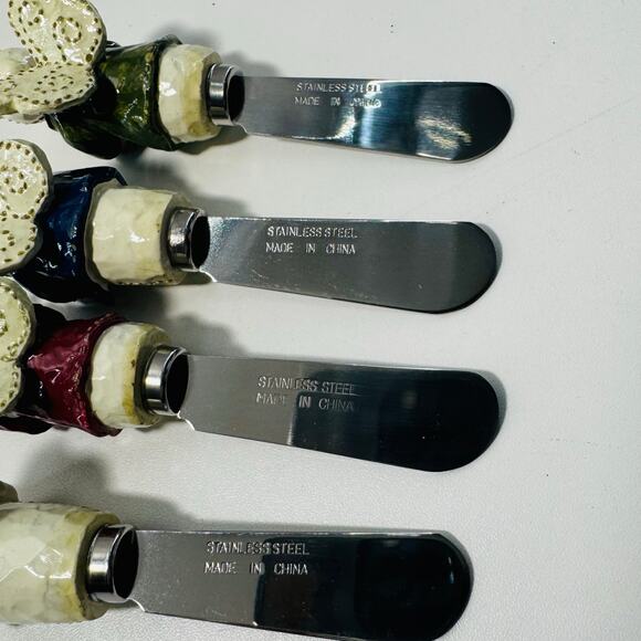 NEW Set of 4 Snowman- Angel Holiday Christmas Spreaders  Dip Cheese - Picture 5 of 8